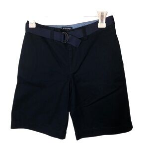 NWT CHAPS Girls Kids Navy Cotton Flat Front Bermuda Shorts Sz 12